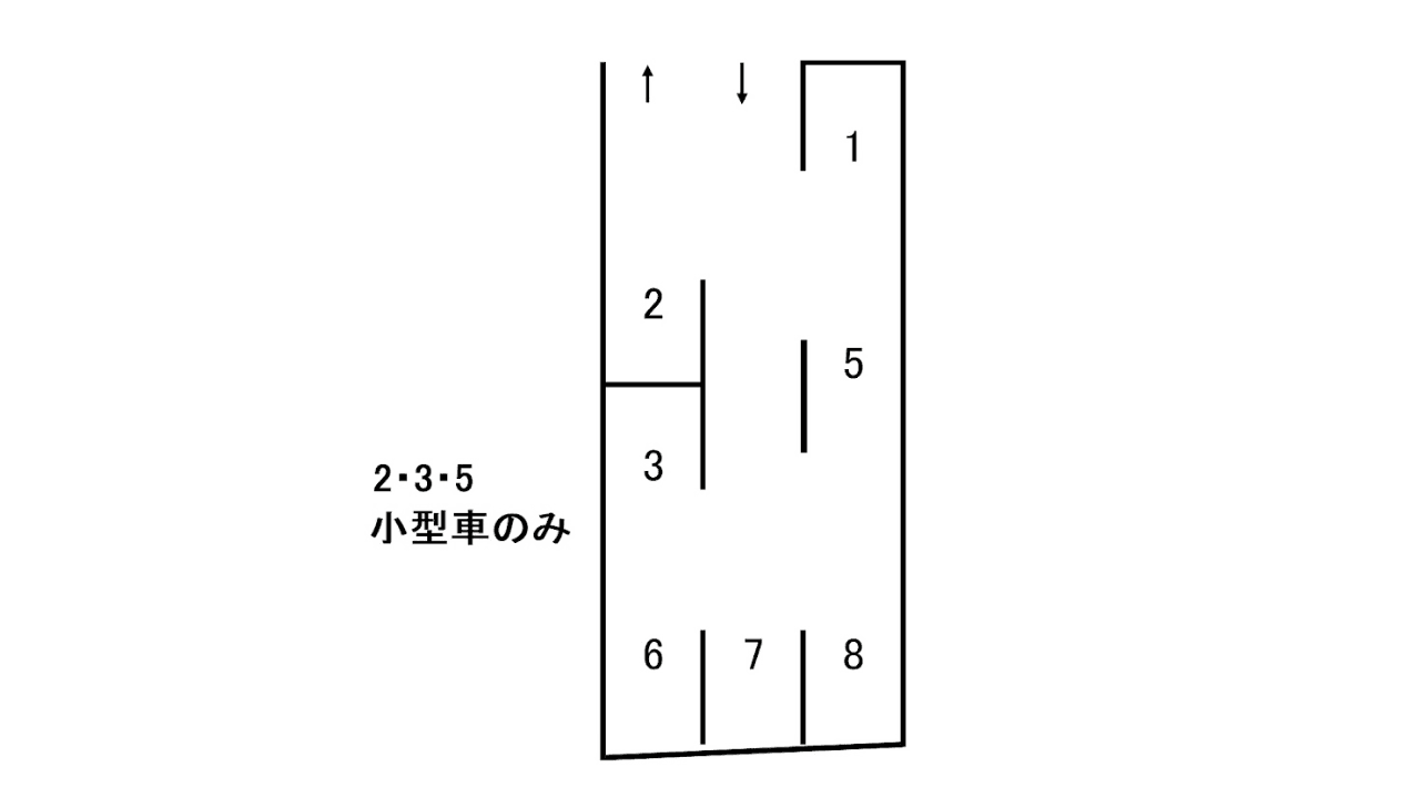 西口駐車場の駐車配置図