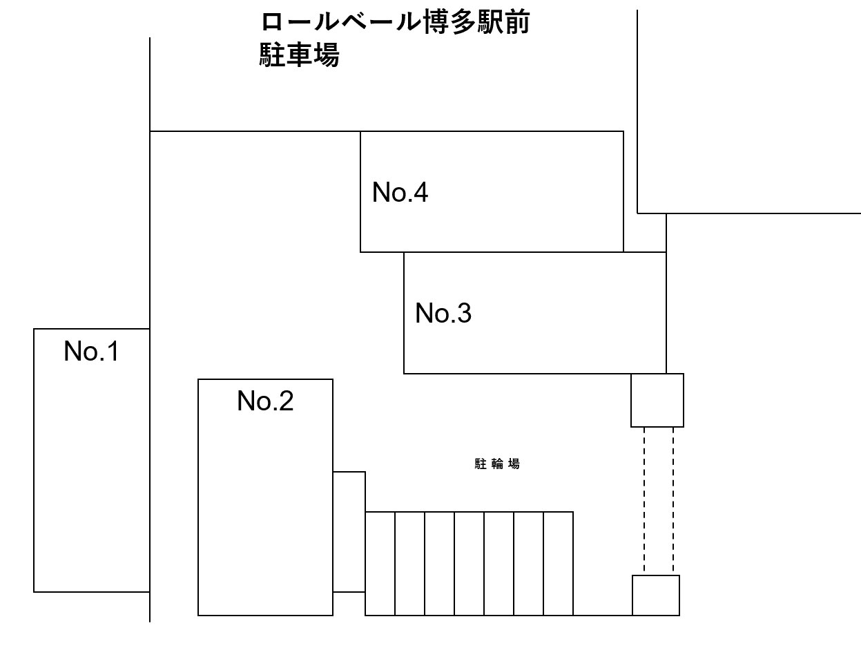 ﾛｰﾙﾍﾞｰﾙ博多駅前の駐車配置図