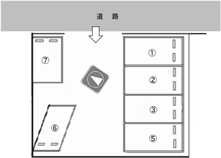 長根町100番パーキングの駐車配置図