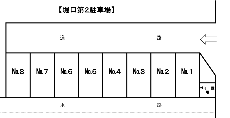 堀口第2駐車場の駐車配置図