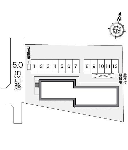 第５ひかりハイツ(27318)の駐車配置図
