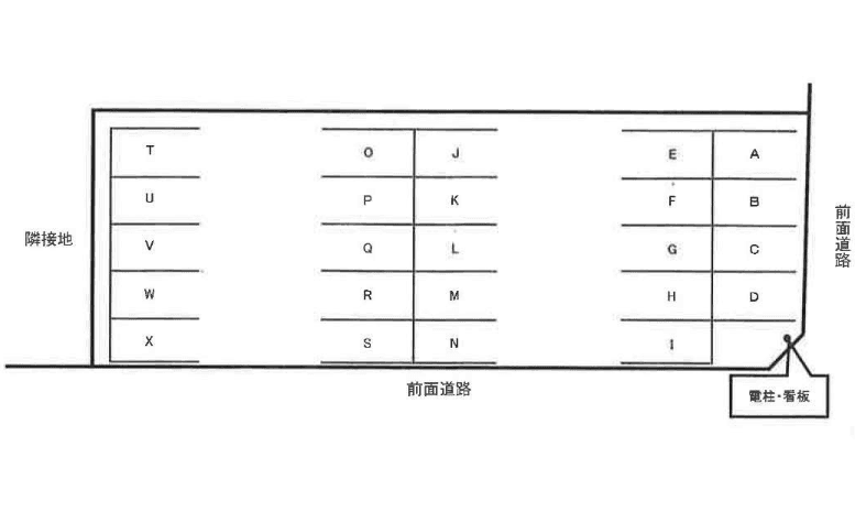 トヨタ北　駐車場の駐車配置図