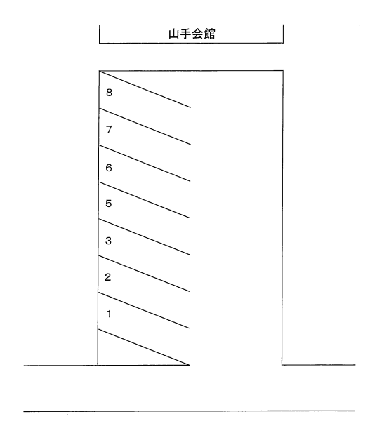 山手駐車場（小浜セイルカ教会）の駐車配置図