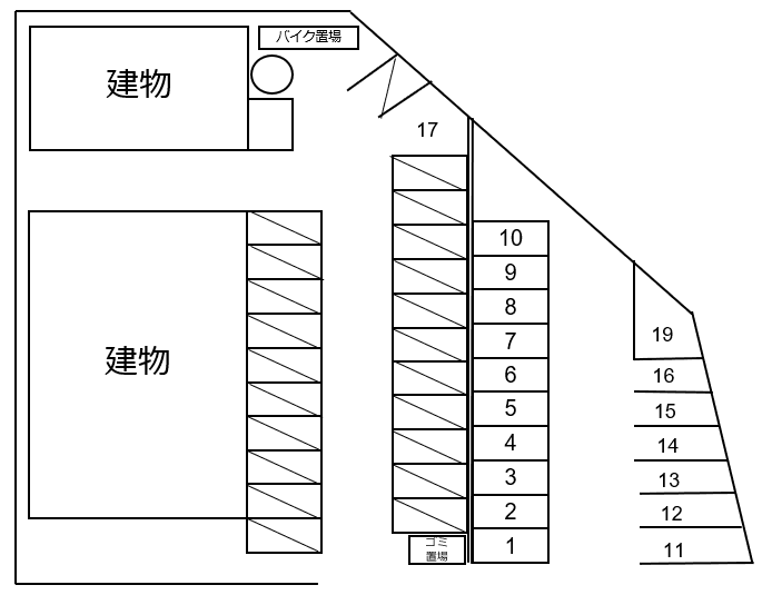 ﾘﾊﾞｰｻｲﾄﾞ21駐車場の駐車配置図