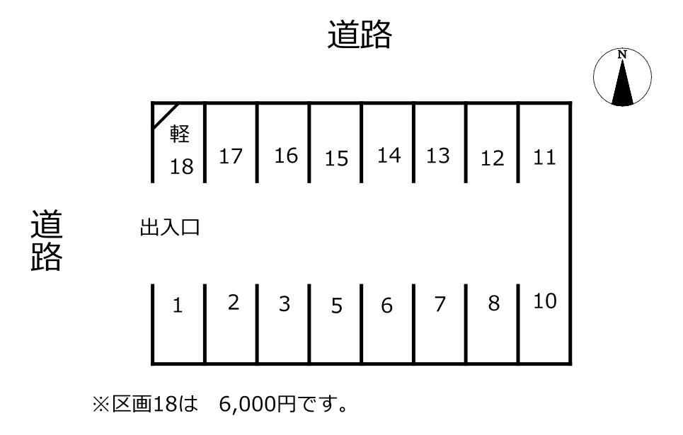 546柳島町駐車場の駐車配置図