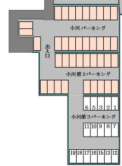 小川第３パーキングの駐車配置図
