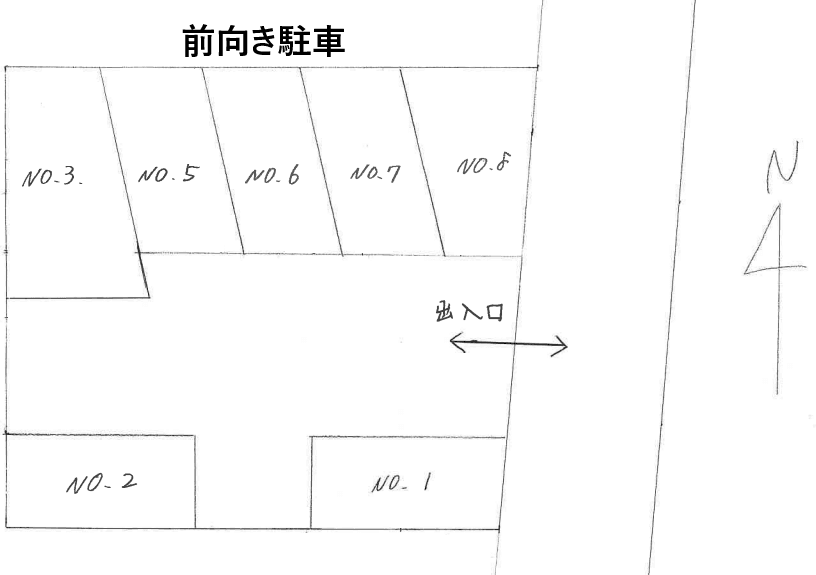 白岡西駐車場の駐車配置図