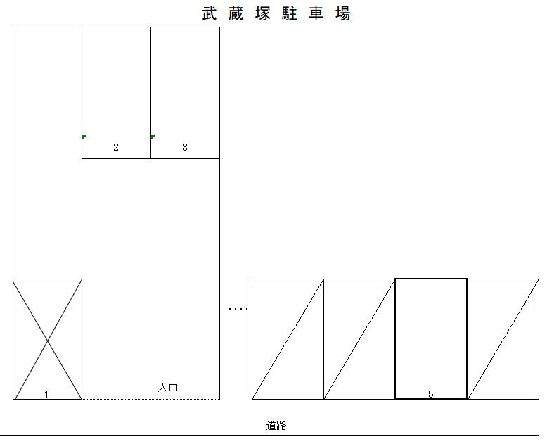 武蔵塚駐車場の駐車配置図