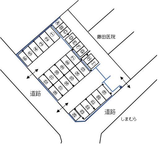 F駅前パーキングの駐車配置図