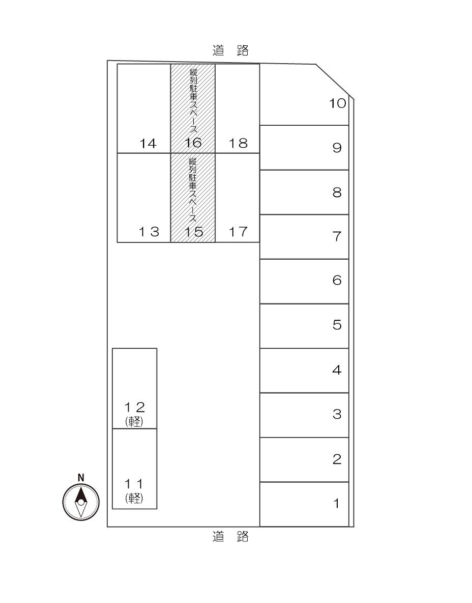 みのり３丁目・友豊月極駐車場の駐車配置図