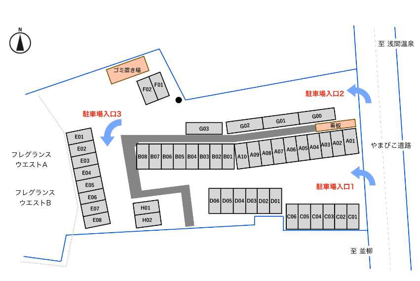 ZACRO駐車場の駐車配置図
