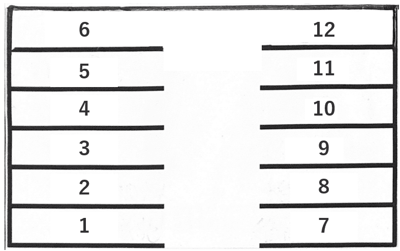 Uパーキングの駐車配置図