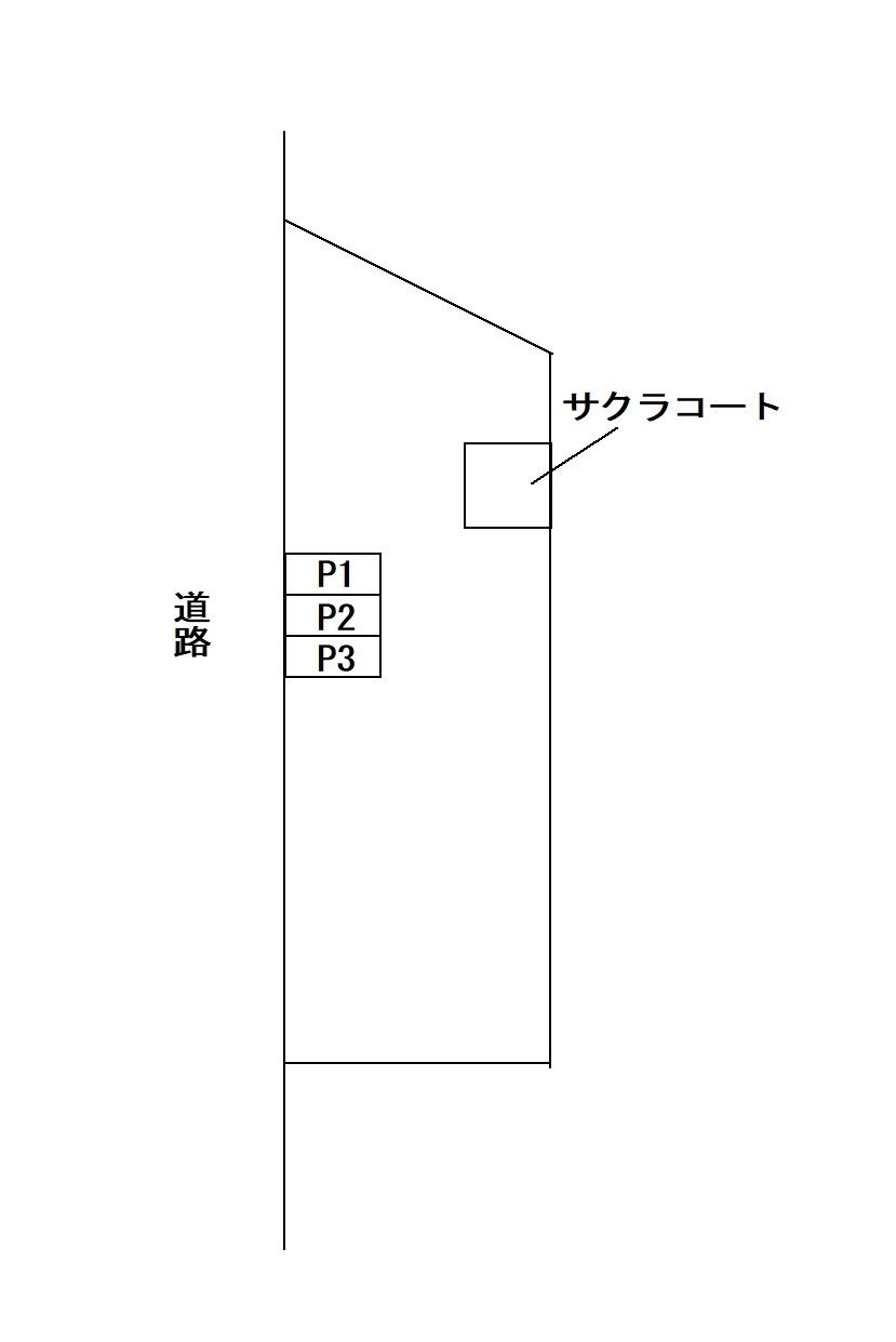 ｻｸﾗｺｰﾄ敷地外駐車場の駐車配置図