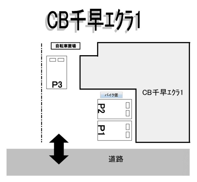 CB千早ｴｸﾗ1の駐車配置図