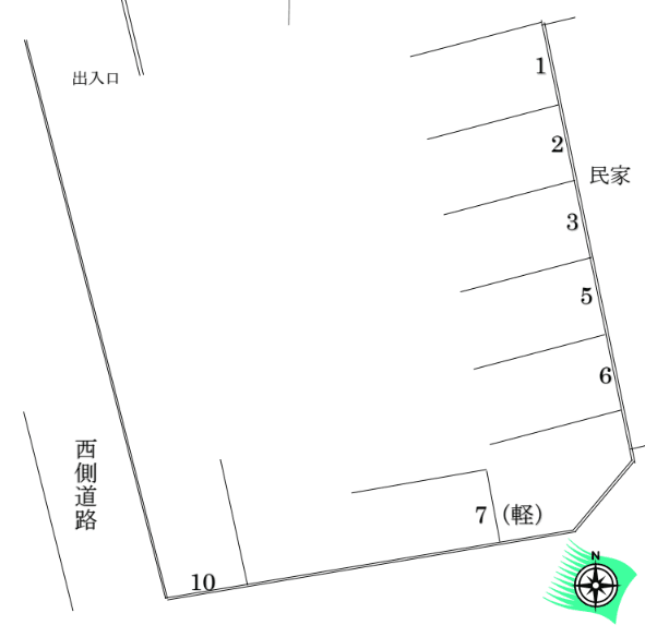 山下ツヤ第2　駐車場の駐車配置図