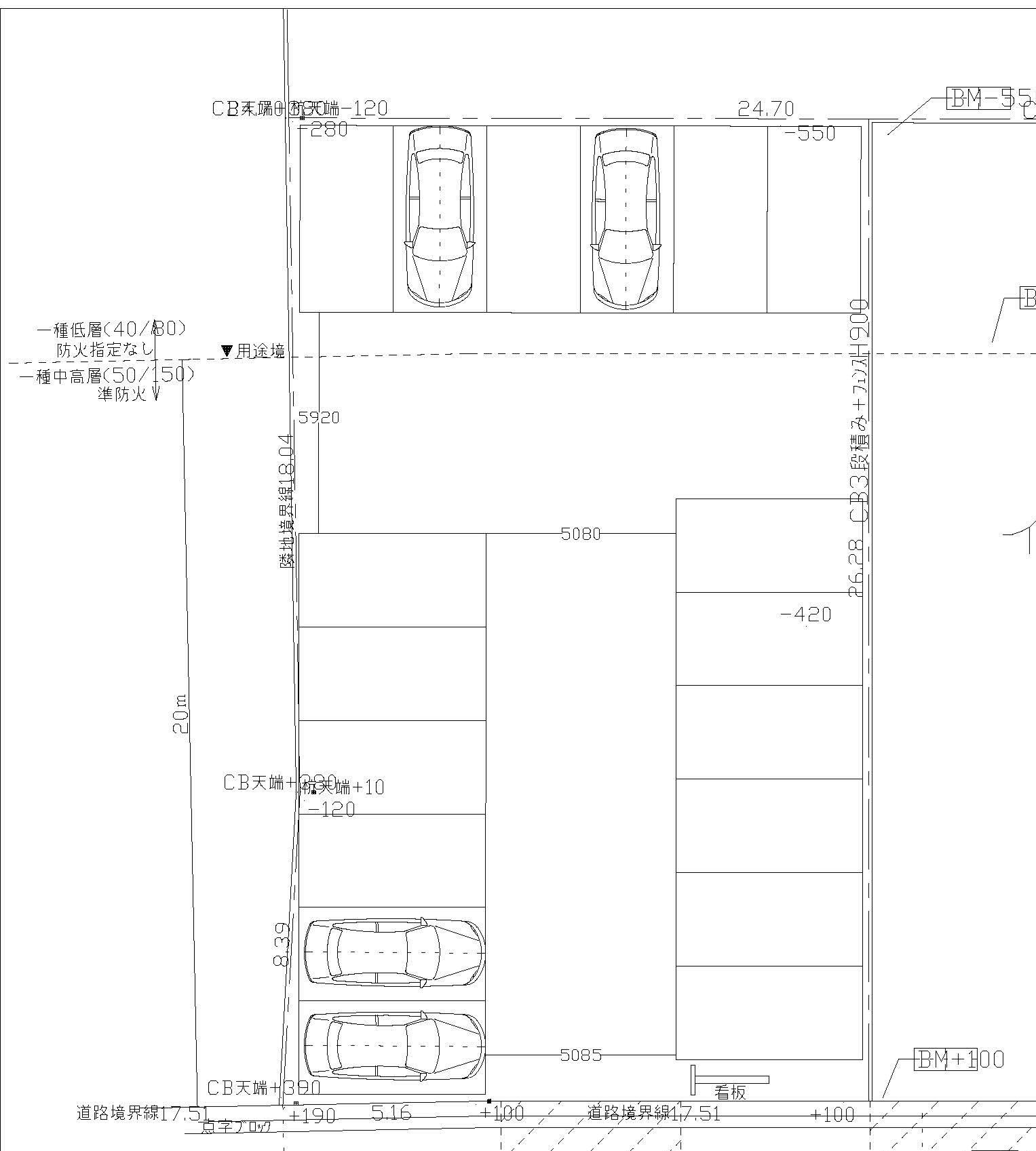 【定期利用】立川上砂町二丁目の駐車配置図