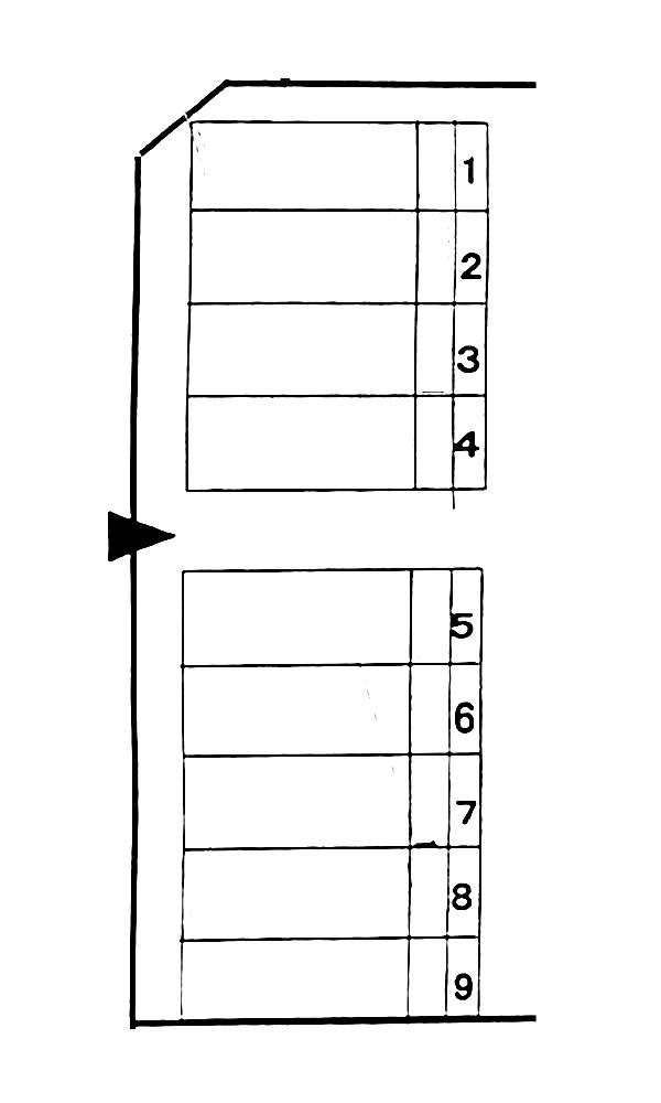 パークヒルＡＢ駐車場の駐車配置図