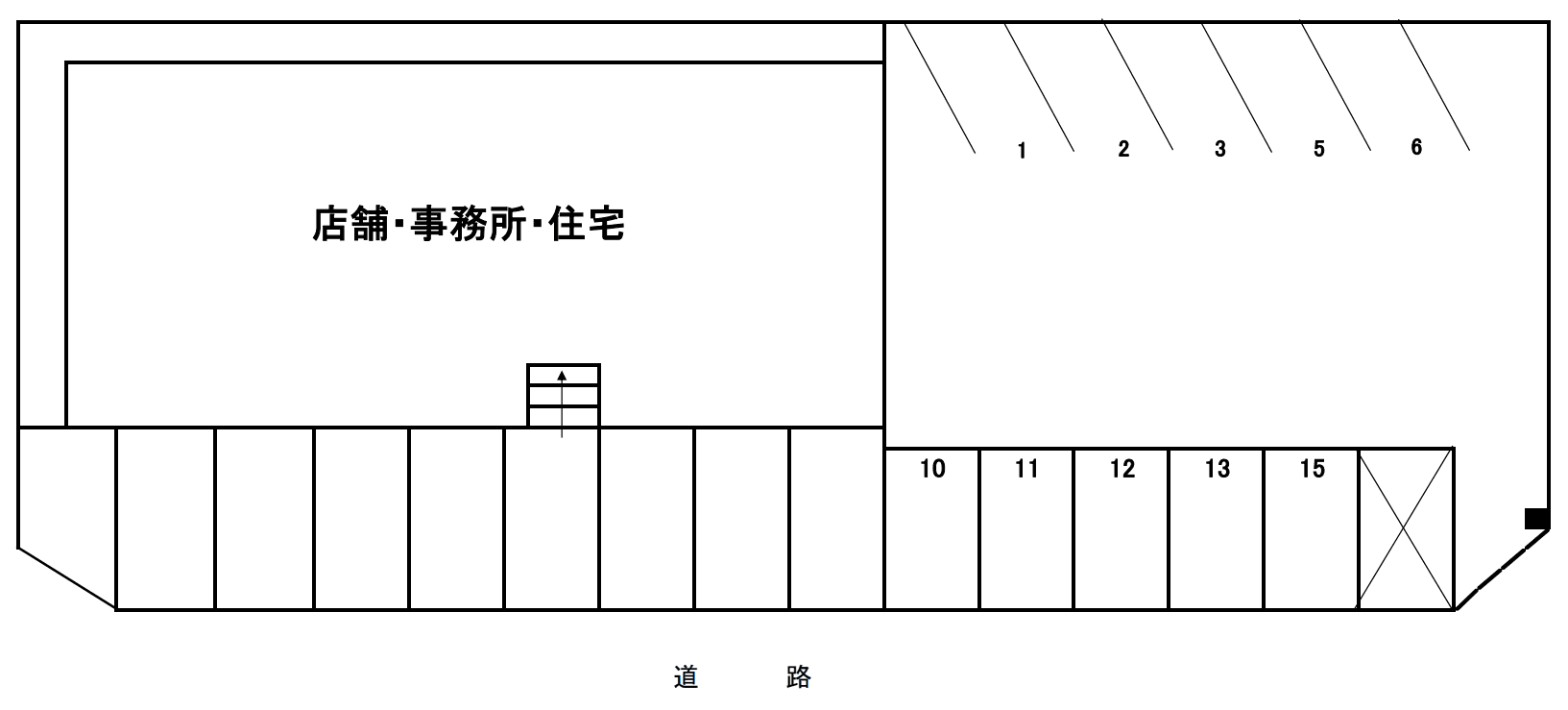フジハウス駐車場の駐車配置図