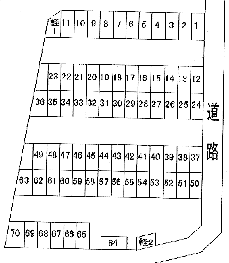 泉水栗原駐車場の駐車配置図