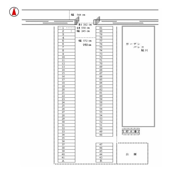 ガーデンパレス鮎川モータープールの駐車配置図