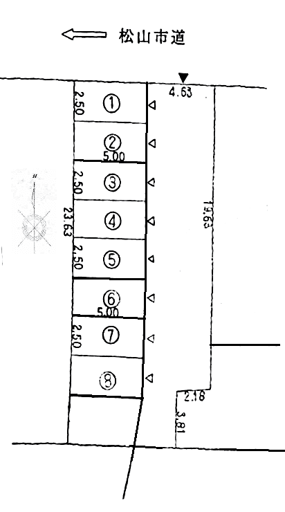 正岡駐車場の駐車配置図