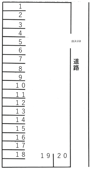上原駐車場/739の駐車配置図
