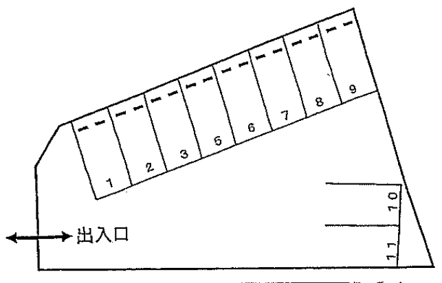 栗田パーキングⅢの駐車配置図