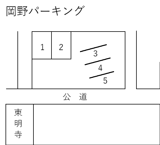 岡野パーキングの駐車配置図