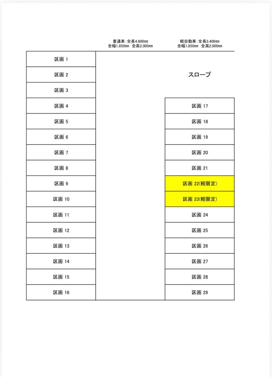 蒲生四丁目パーキングの駐車配置図