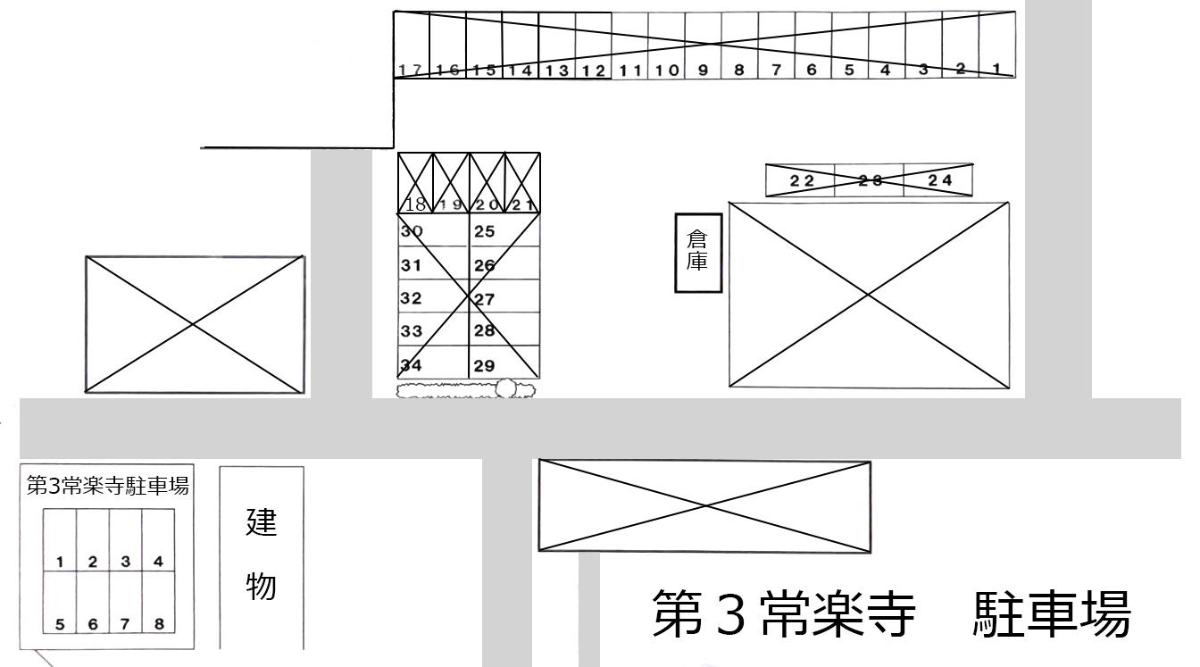 第３常楽寺　駐車場の駐車配置図