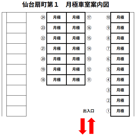 仙台扇町第１の駐車配置図