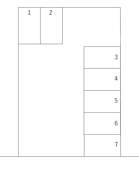 室木ガレージの駐車配置図