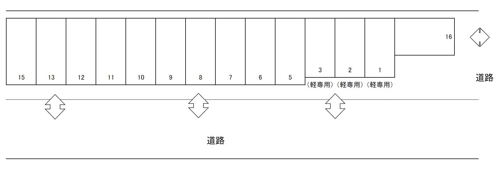 間宮駐車場の駐車配置図