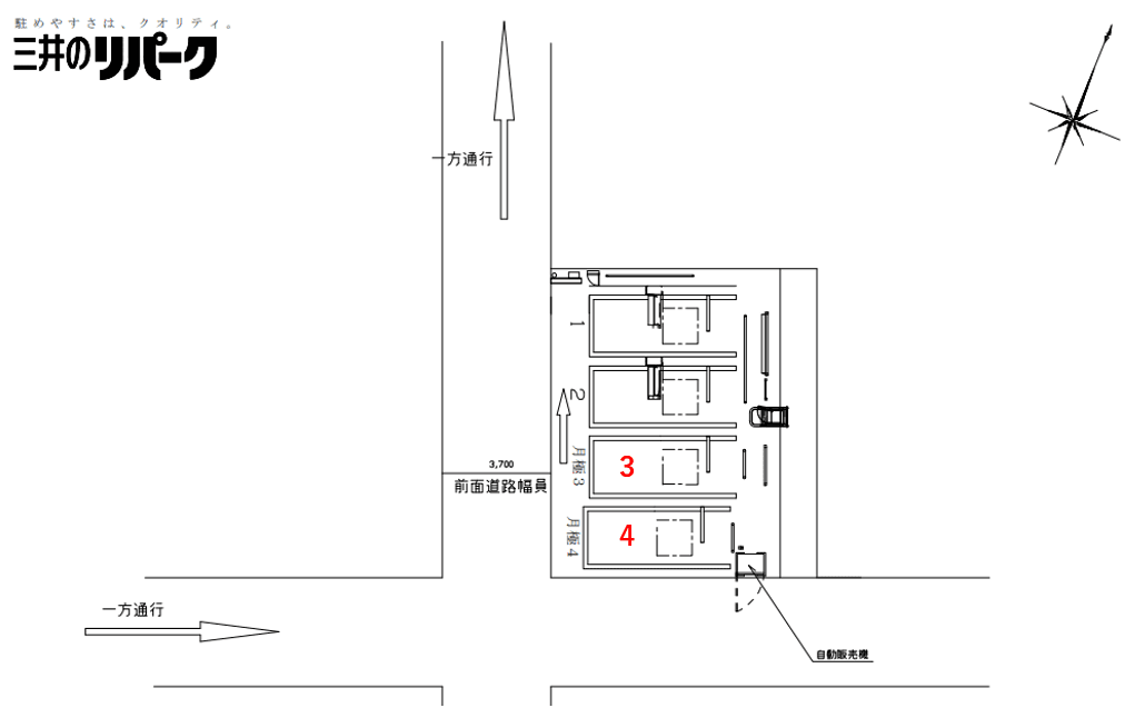 横浜西中町４丁目第２の駐車配置図