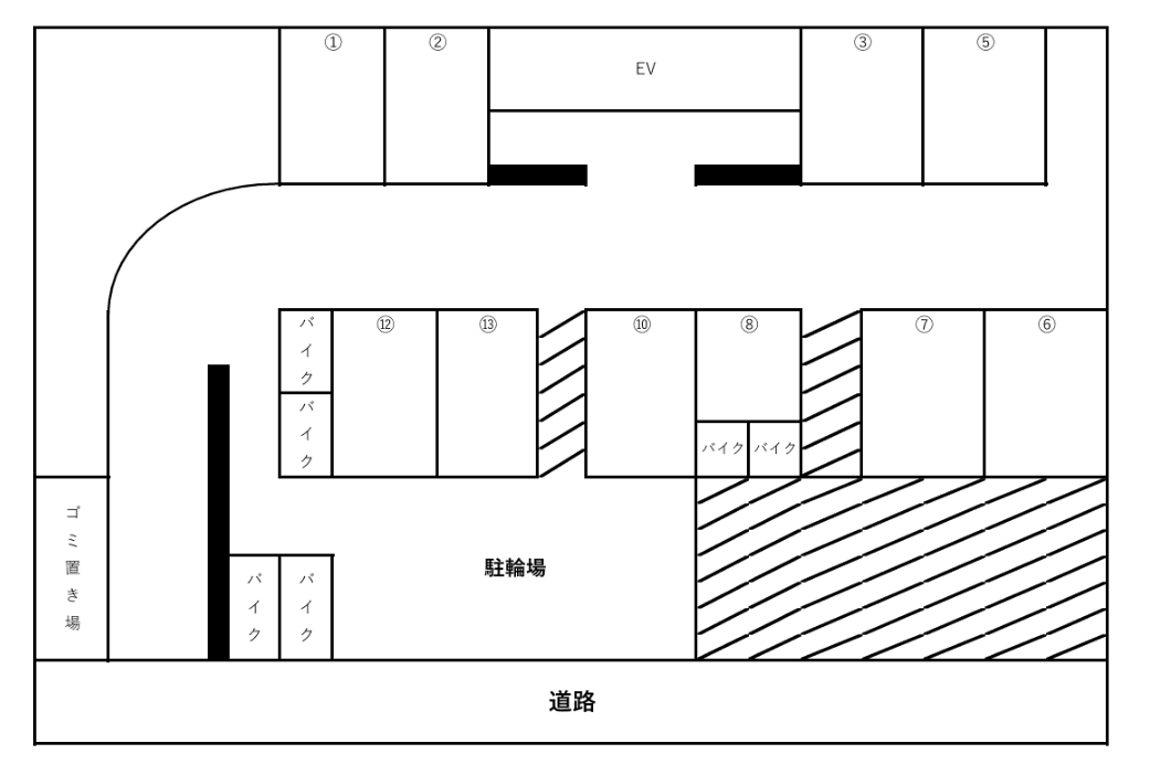 モンテアルト緑青館の駐車配置図