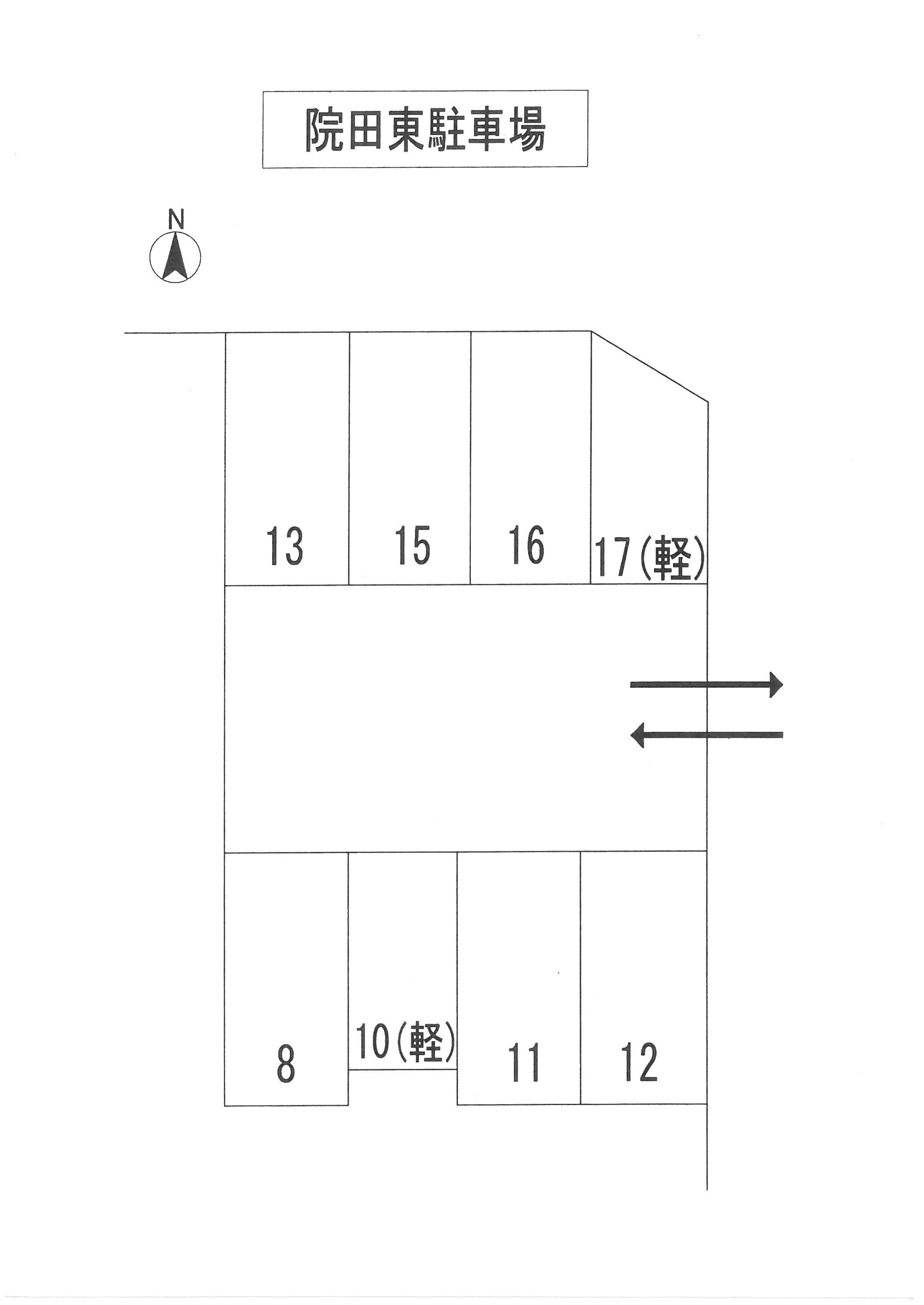 院田東駐車場の駐車配置図