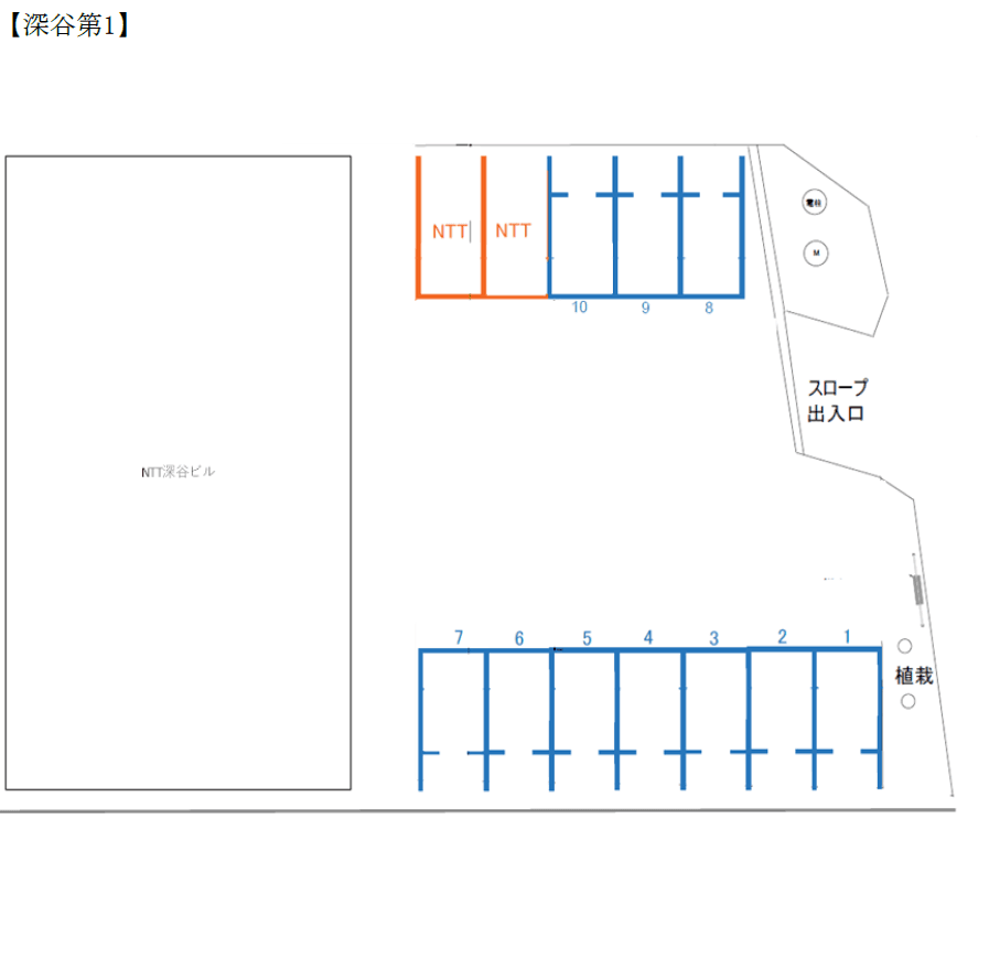 深谷第１駐車場の駐車配置図