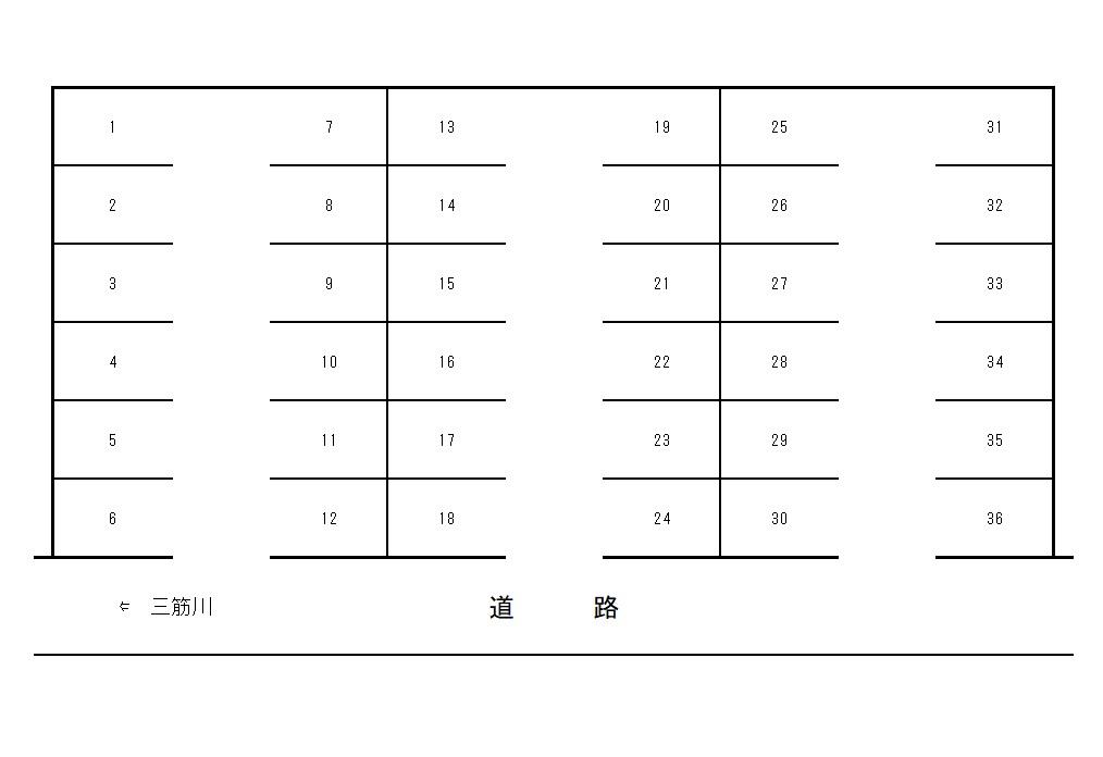 五日市中央３丁目ガレージの駐車配置図