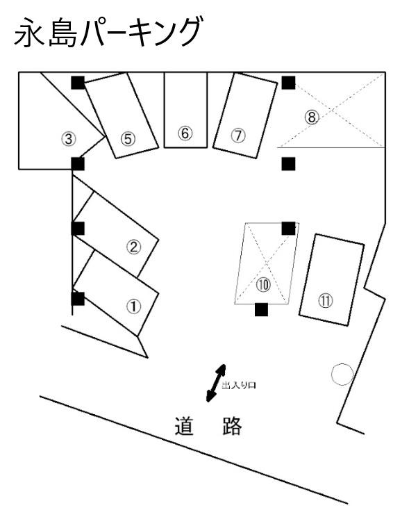 永島パーキングの駐車配置図