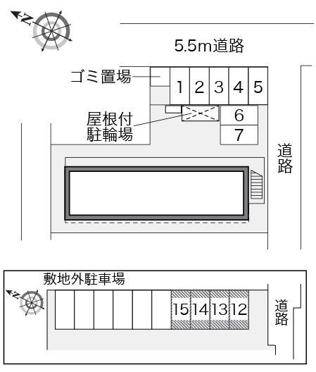 シャトーエグゼ(23647)　敷地外駐車場の駐車配置図