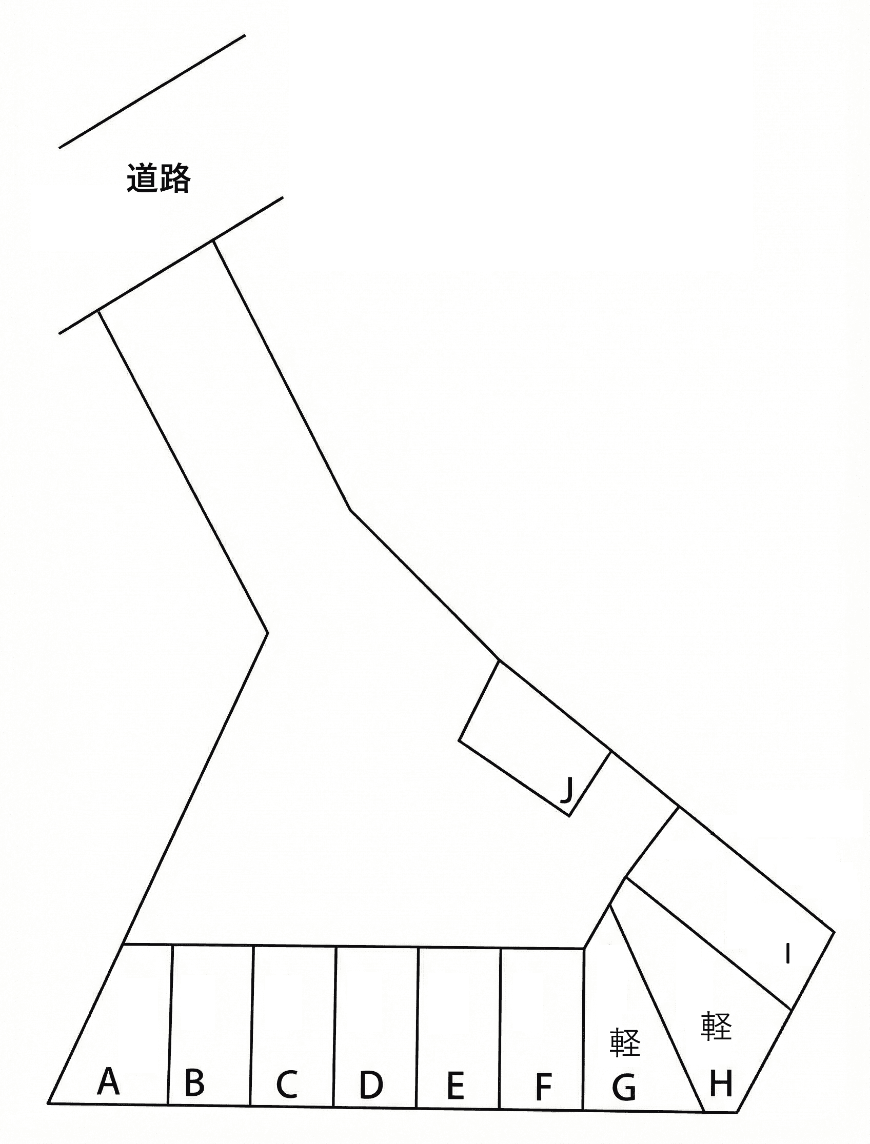 ヤギワ駐車場の駐車配置図