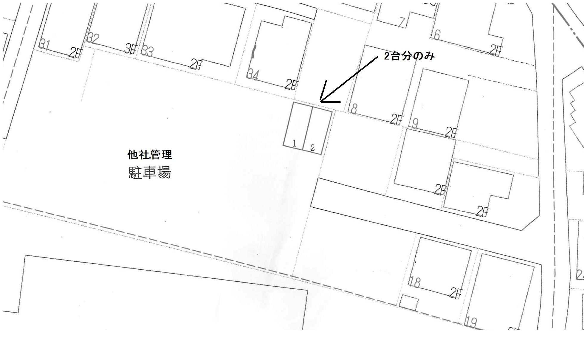Ａ・ＳＴ月極駐車場の駐車配置図