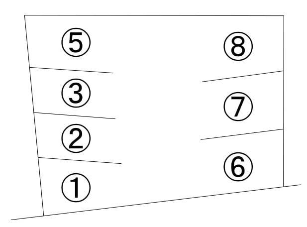 南区堀ノ内２丁目駐車場の駐車配置図