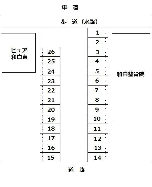 和白東1丁目駐車場の駐車配置図