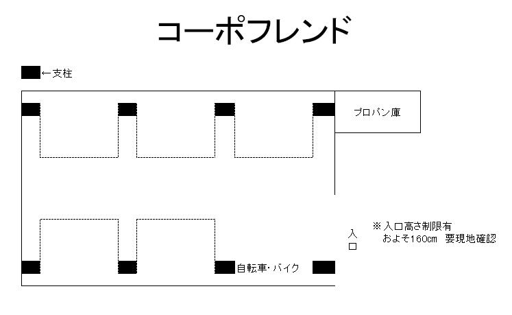 コーポフレンドの駐車配置図