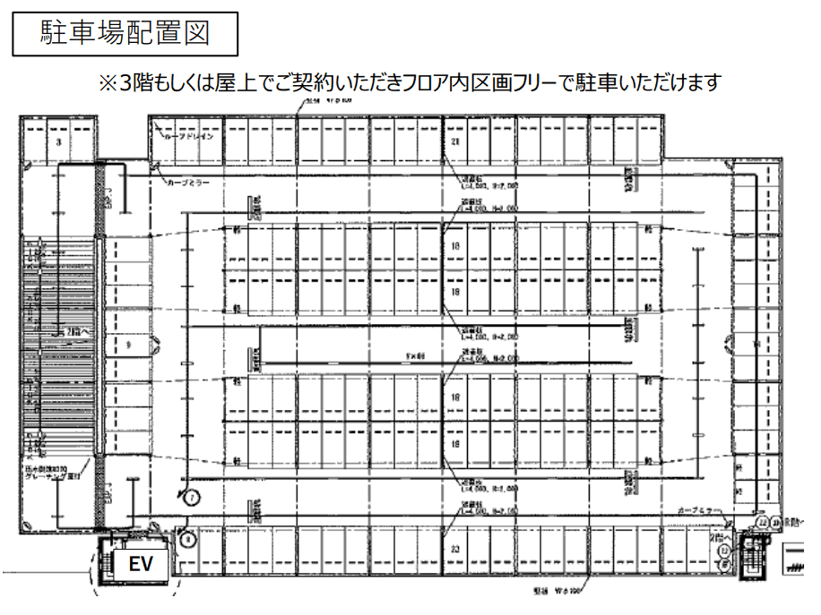 ベガスベガス釧路店駐車場の駐車配置図