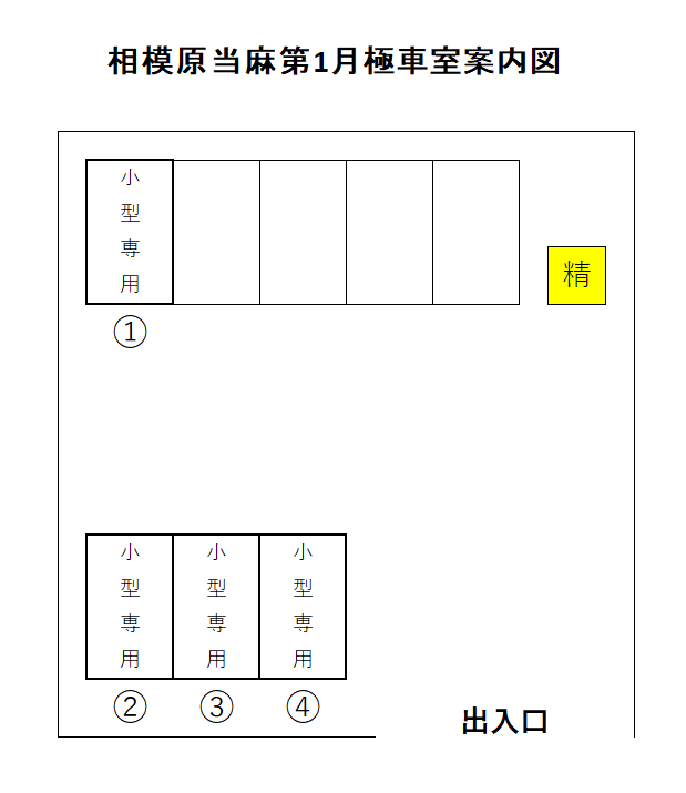 相模原当麻第1の駐車配置図
