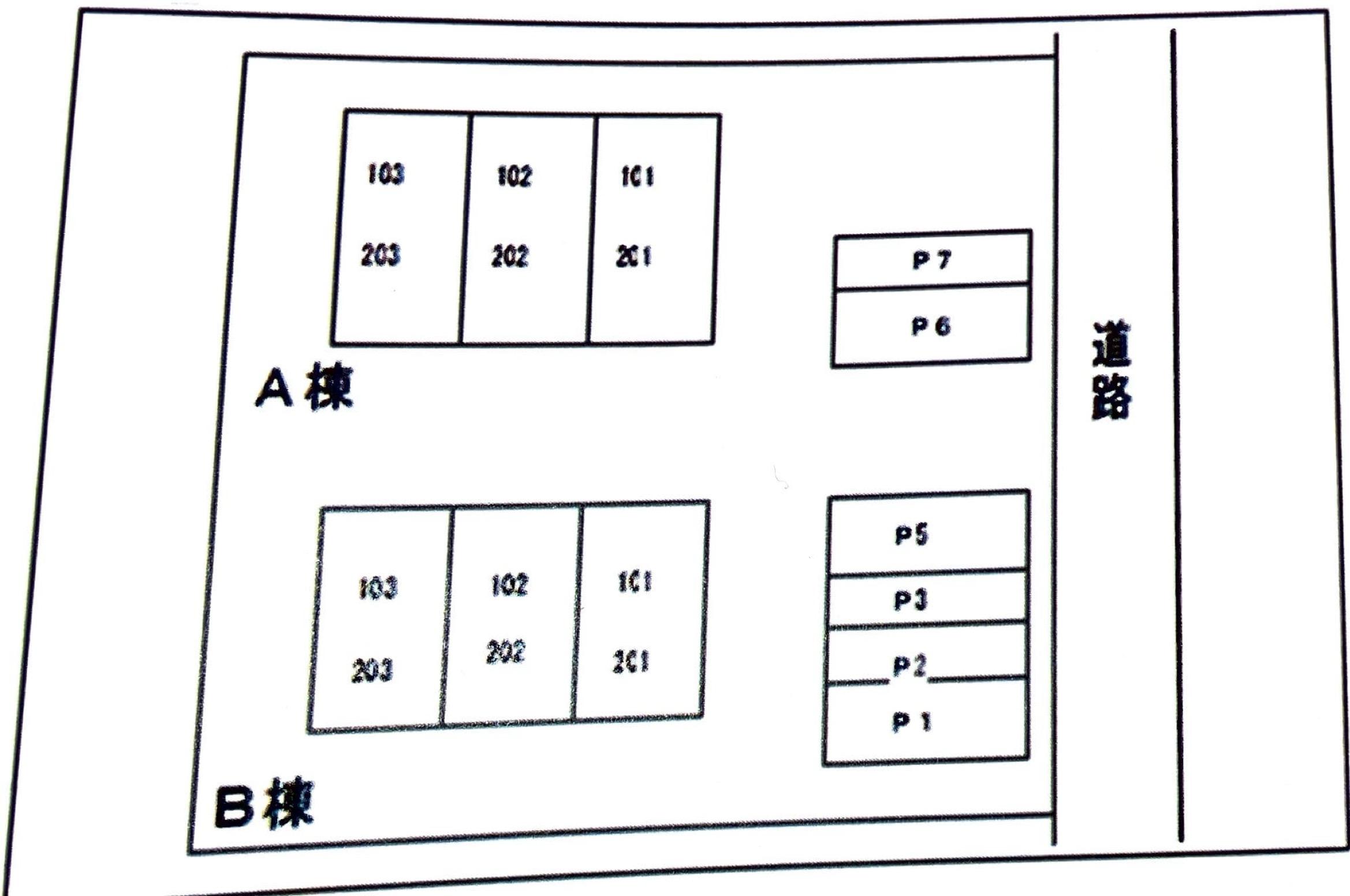 ヒルサイド悠の駐車配置図