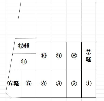 JOYパーキング永楽の駐車配置図