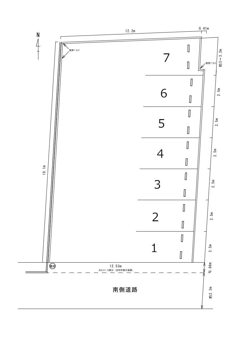 三光パークNo.39の駐車配置図